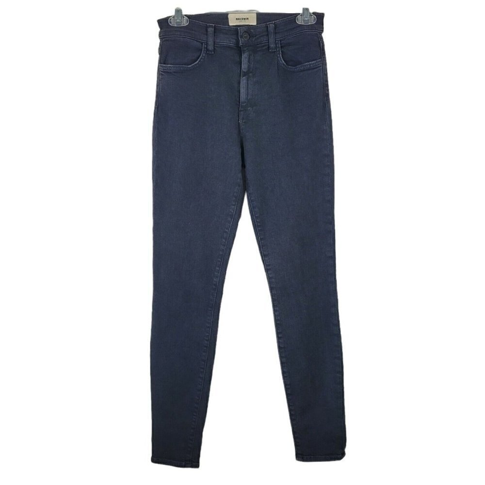 Baldwin Sz 27 Karlie Jeans High Rise Cropped Skinny Light Black Wash Exc Cond